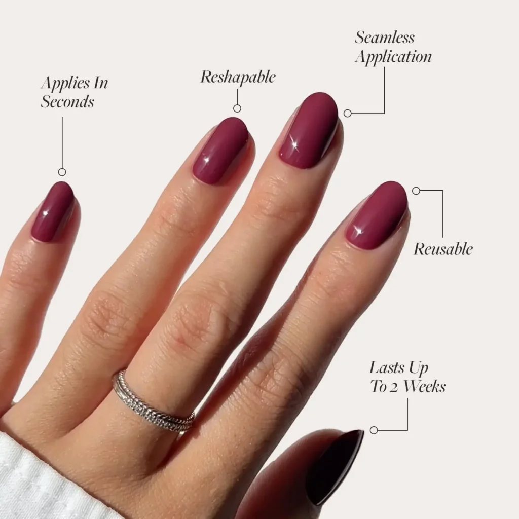 Best Berry Maroon Press On Nails Fall
