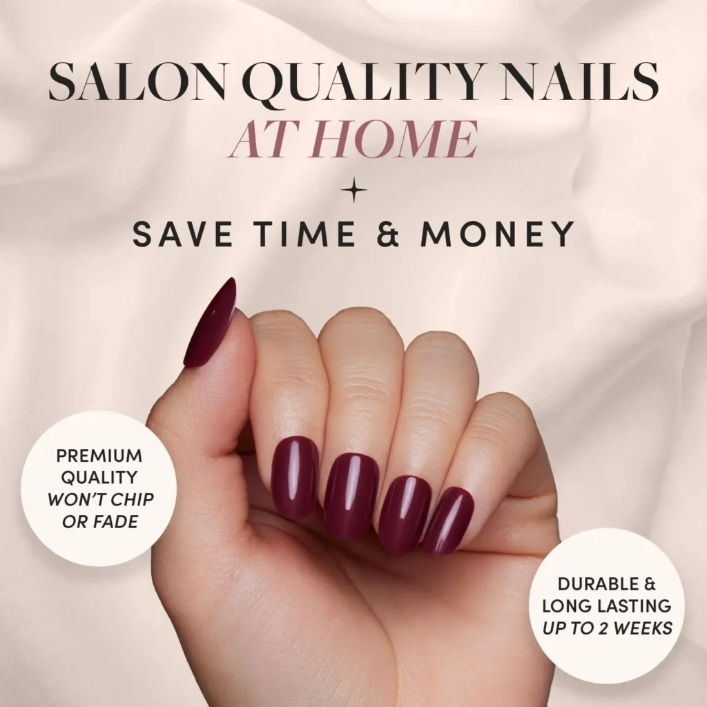 Best Berry Maroon Press On Nails Fall