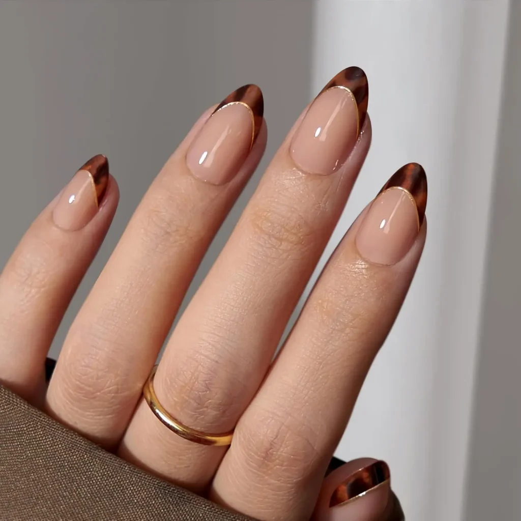 Best Winter French Tip Tortoise Nails