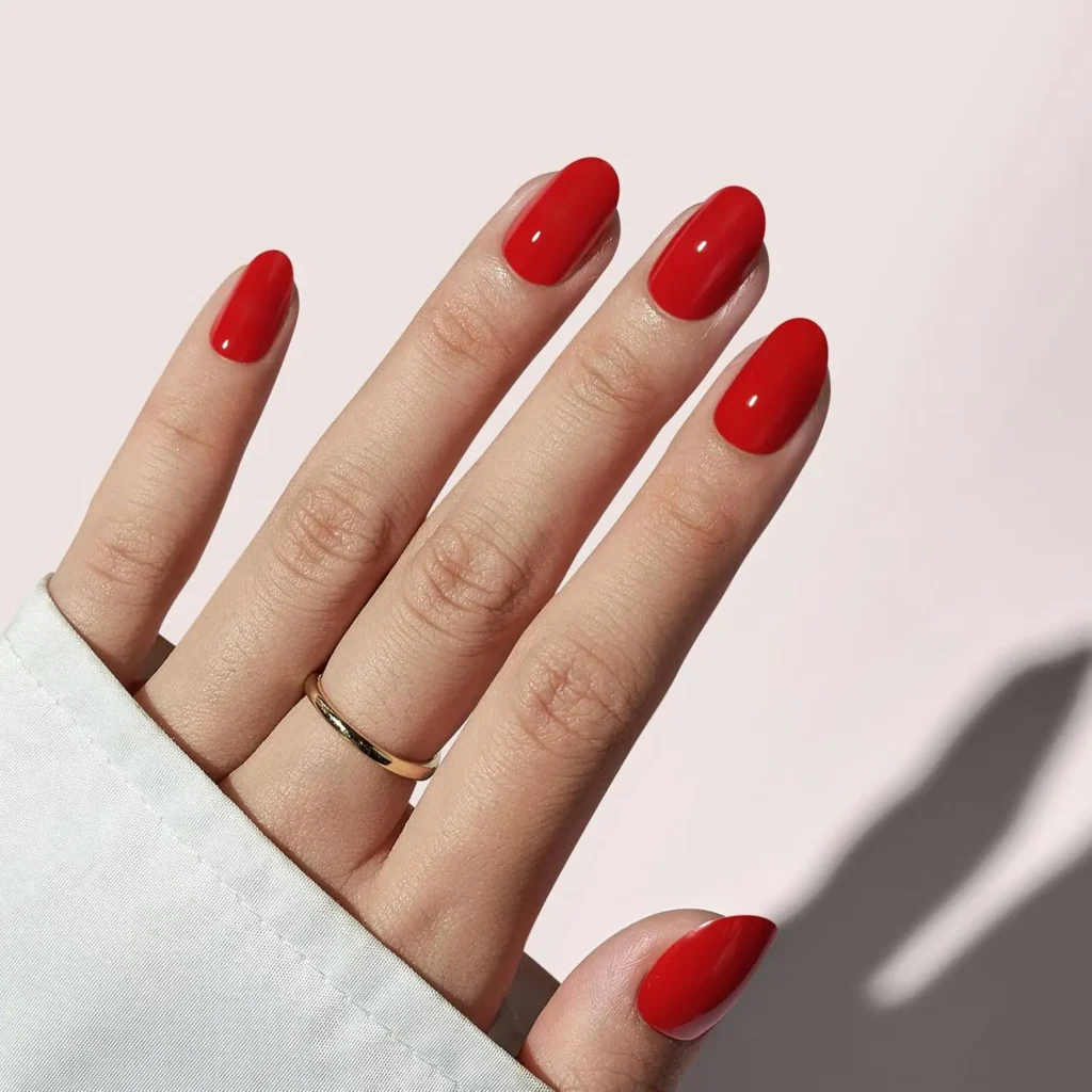 Best Red Press On Nails Short Oval Mulled Wine 