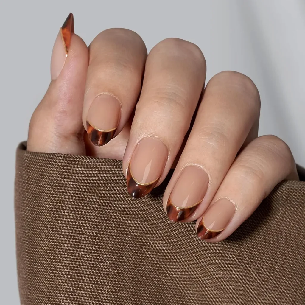 Best Winter French Tip Tortoise Nails