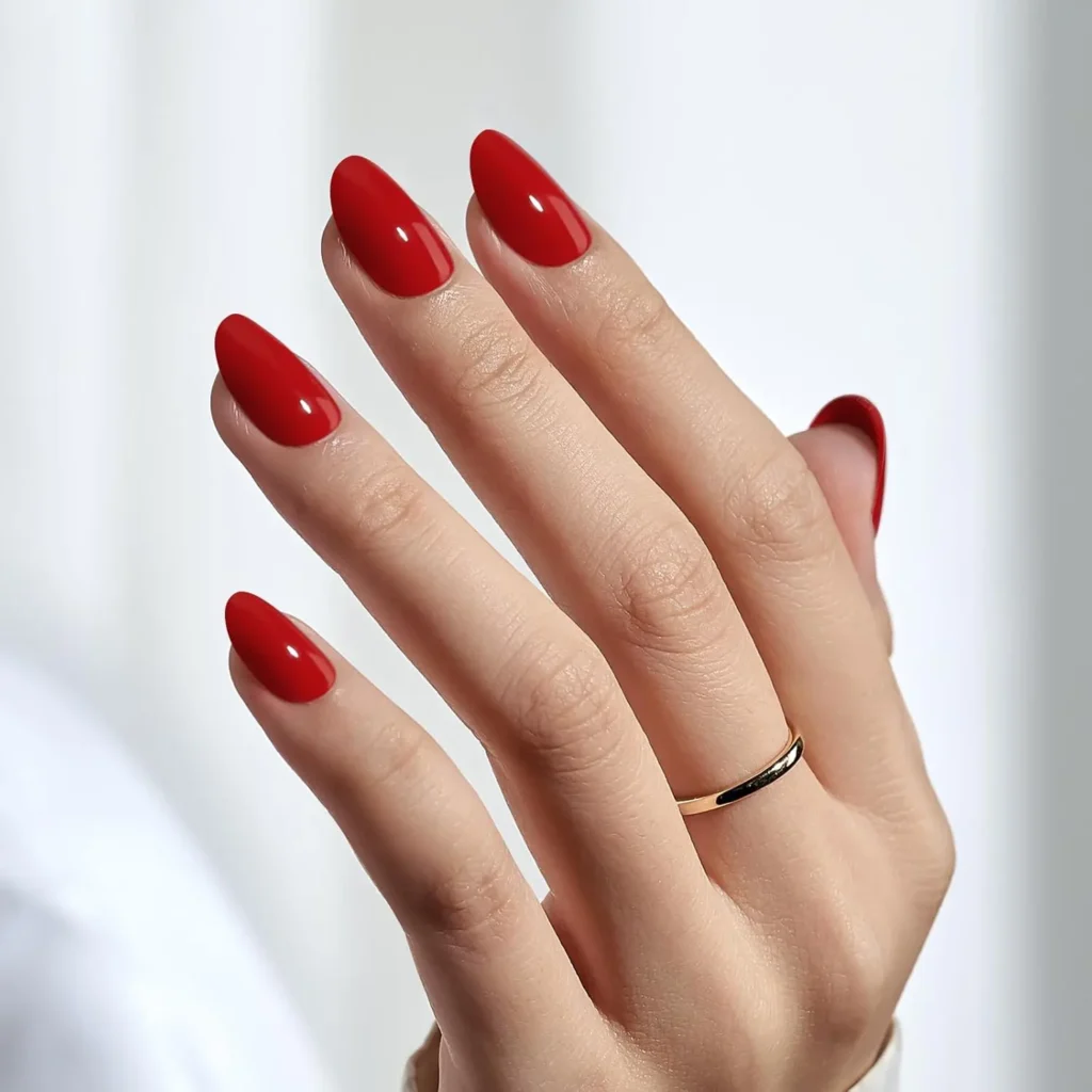 Best Red Press On Nails Short Oval Mulled Wine 